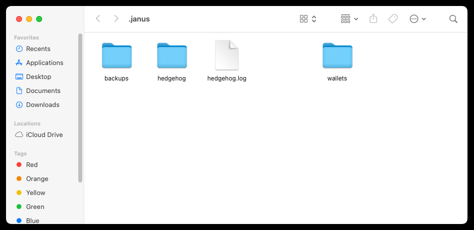 The .janus folder without the wallet file